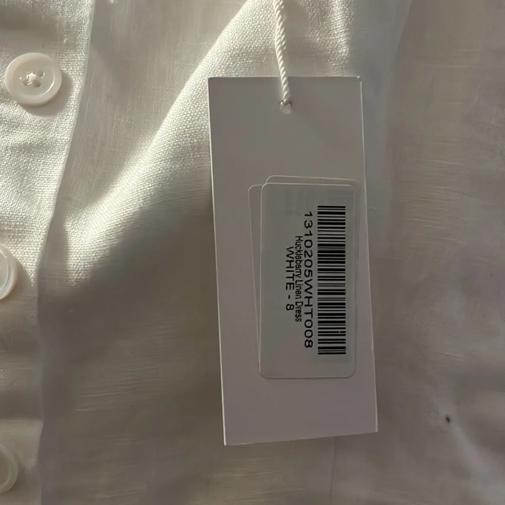 Reformation huckleberry white linen summer dress NWT size 8 - Picture 9 of 15